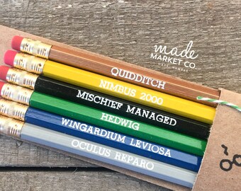 Harry Potter VIP Pencil Set, Hogwarts Gift, Foiled Engraved Pencils, JK Rowling, Fun Birthday, Gryffindor, Best Seller Most Popular Item