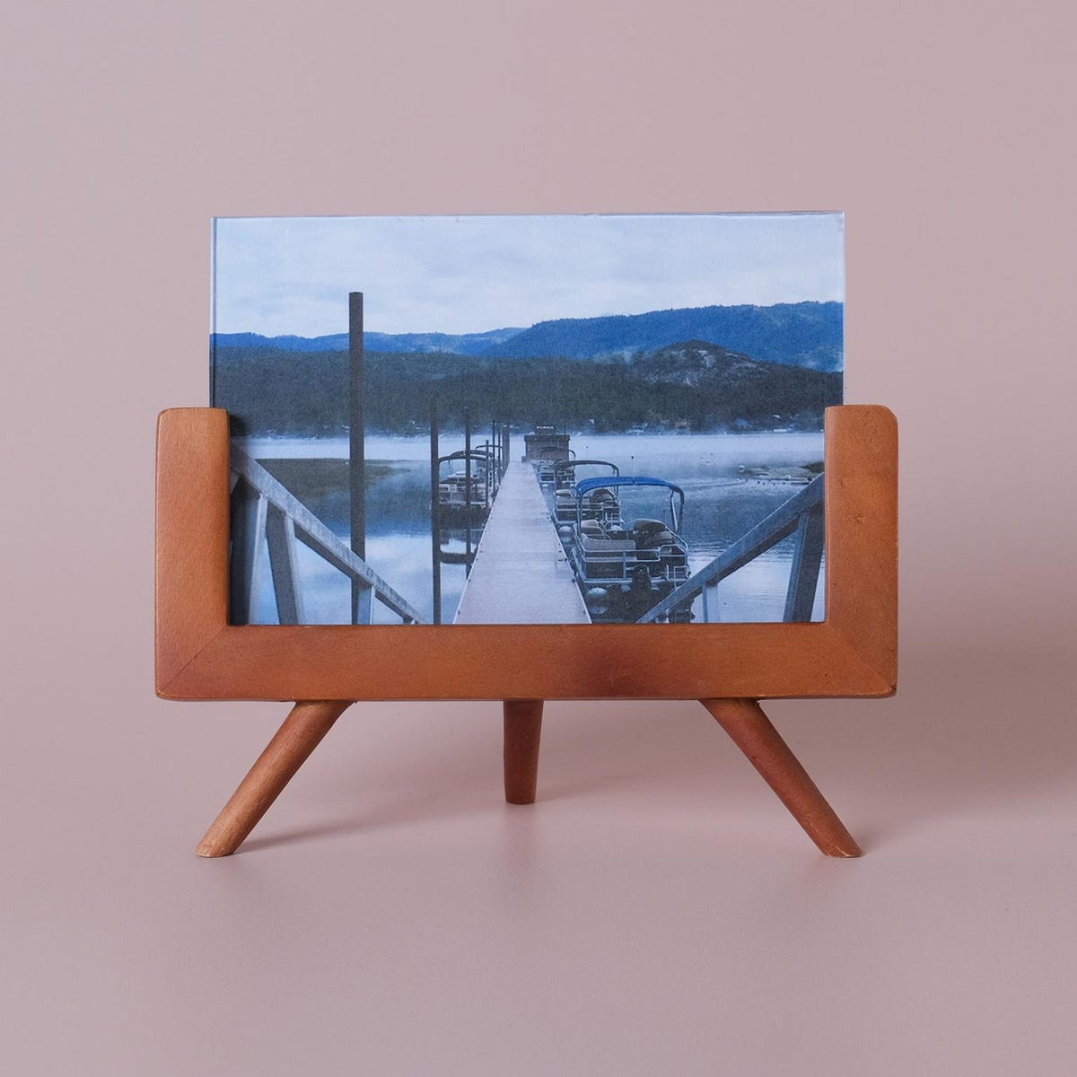 Legged Wood Photo Frame, Mid-century Modern Wooden Frame, 4x6 Photo Holder, Vintage Photo Frame With Angled Legs, Desk Frame, Home Decor - Etsy