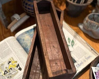 Primitive Wooden Tray  14 x 3.25 x 3