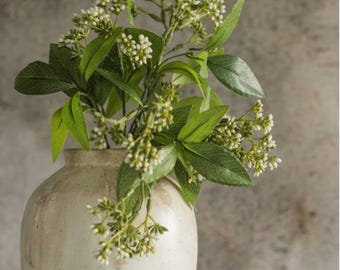 White Berry Floral Pick – Spring Flowers, Cottagecore Timeless, Farmhouse Table Decor, Centerpiece