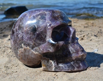 Auralite 23 "Orbit" Carved Crystal Skull! A+++ Rare High Energy Stone! Canada! Metaphysical Authentic LARGEST Auralite 23 Skull in the WORLD