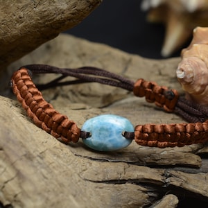Larimar Adjustable Bracelet &quot;Ocean Collection&quot; Stefilia’s Stone! Atlantis Stone! Dolphin Stone! Very Rare! Barahona, Dominican Republic