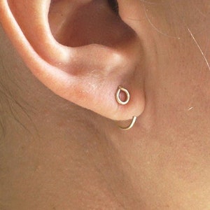 4 mm open cirkel Ear Hugger Earring Solid Sterling Silver Gold Filled Rose Gold Filled oorbellen cirkel oorbellen sieraden minimalistisch 14k 064