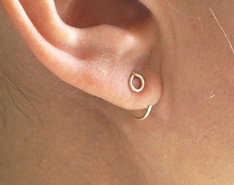 4mm Open Circle Ear Hugger Earring Solid Sterling Silver Gold Filled Rose Gold Filled Earrings circle earrings jewelry minimalist 14k 064