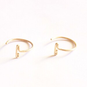 14k Gold 6mm Bar Ear Hugger Earring Solid Sterling Silver Gold Filled Rose Gold Filled Earrings T Bar earrings bar jewelry minimalist 042