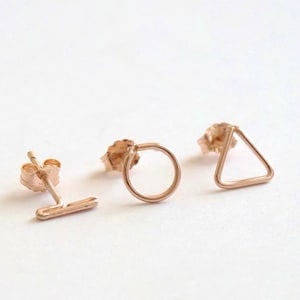 7mm Mismatch Stud Earring Set Singles or Pairs Solid Sterling Silver Gold Filled Rose Gold Filled Earrings jewelry minimalist geometric 060