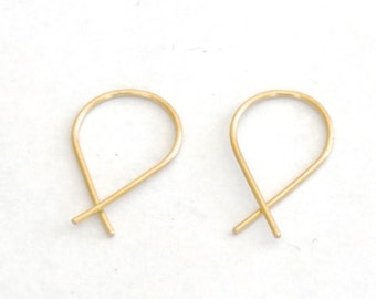 Cross Arc Earrings 14k Gold Fill U Shaped Earrings Rose Gold Fill Minimal jewelry Pink Earrings geometric simples solid 14k gold white 033