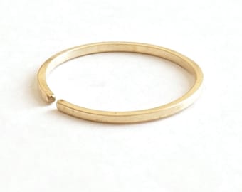14k Gold 1mm Square Ring with Rounded Ends Stacking Ring Adjustable ring Copper jewelry brass sterling silver 14k gold fill ring minimal 049