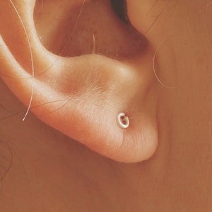 14K Gold 3mm Open Circle Stud Earring Solid Sterling Silver Gold Filled Rose Gold Filled Earrings jewelry minimalist geometric 043