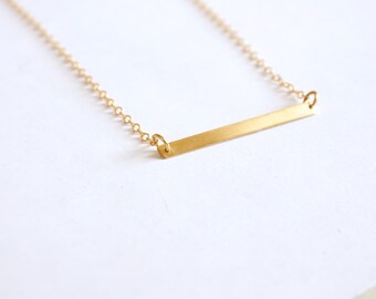Minimalistic Nameplate Necklace with clasp brass necklace jewelry Sterling Silver bar jewelry simple geometric rectangle necklace 006
