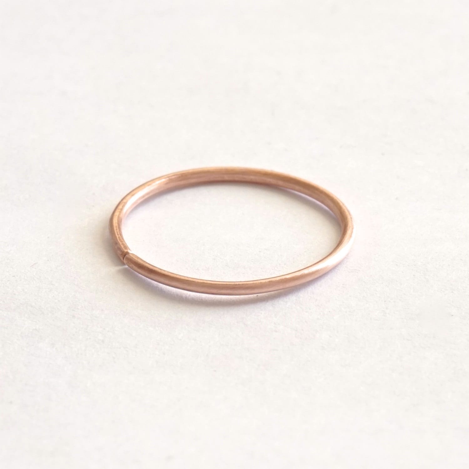 14k Gold 1mm Round Ring With Rounded Ends Stacking Ring Adjustable Ring ...