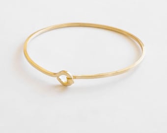 1.5mm Square Hook & Eye Bangle Bracelet Thin Cuff Bracelet Brass Bangle Delicate Jewelry Stacking Bracelet Minimalist Thin Cuff 003