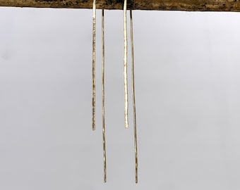 Long Hammered Texture Arc Earrings | 14k Gold Fill | U Shaped Earrings |  Minimalistic jewelry| geometric simple understated 072