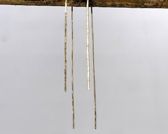 Long Hammered Texture Arc Earrings | 14k Gold Fill | U Shaped Earrings |  Minimalistic jewelry| geometric simple understated 072