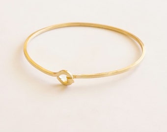 1.5mm Square Hook & Eye Bangle Bracelet Thin Cuff Bracelet Brass Bangle Delicate Jewelry Stacking Bracelet Minimalist Thin Cuff 003