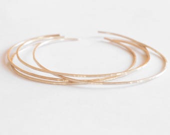 Thin Square Hammered Cuff Bracelet | Minimalist Jewelry | 14k Gold | Sterling Silver | Ideal Gift 002