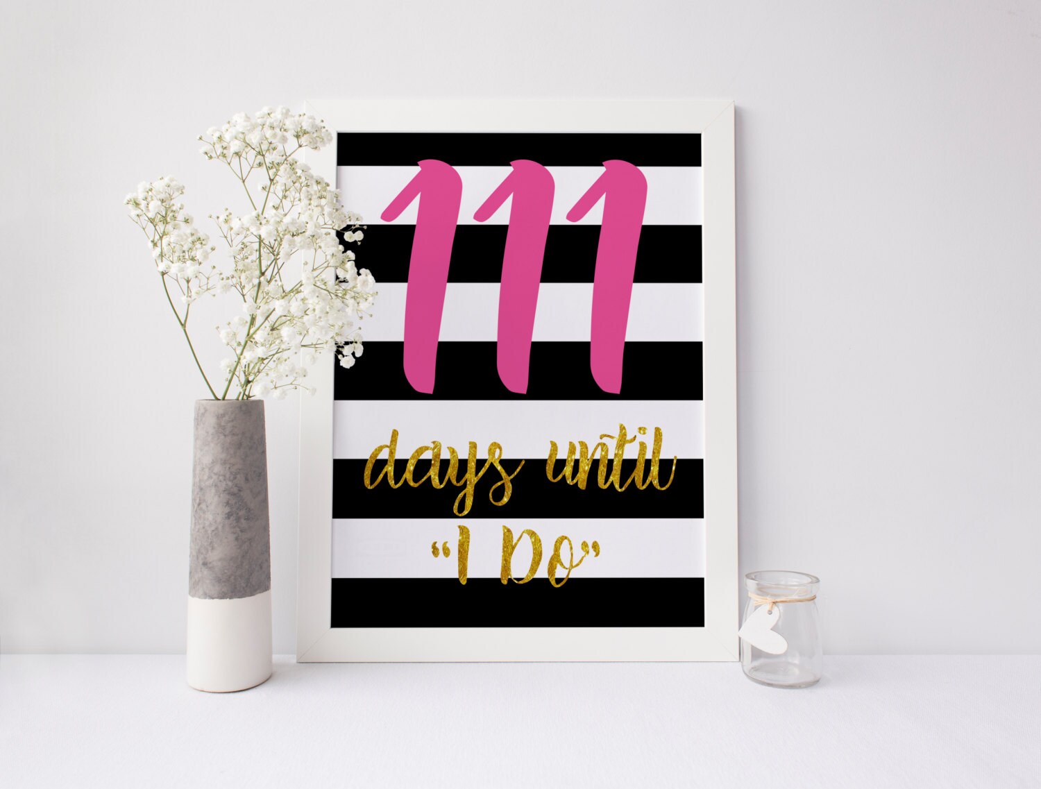 Days Until I Do Countdown Sign Bridal Shower Decor Kate | Etsy
