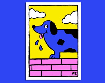 Friendly DOG // A3 & A2 Giclee Print // Illustration