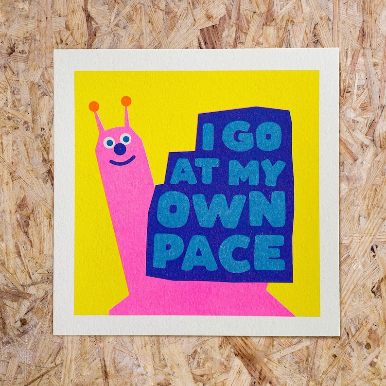 Risograph Mini Print // 4 colour // SNAIL image 1