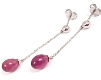 Tiffany & Co Rainbow 18K White Gold Rubellite Drop Dangle Earrings w/box