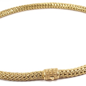 John Hardy Classic Solid 18K Yellow Gold 6mm Wheat Chain Necklace 16&quot; 80.9g