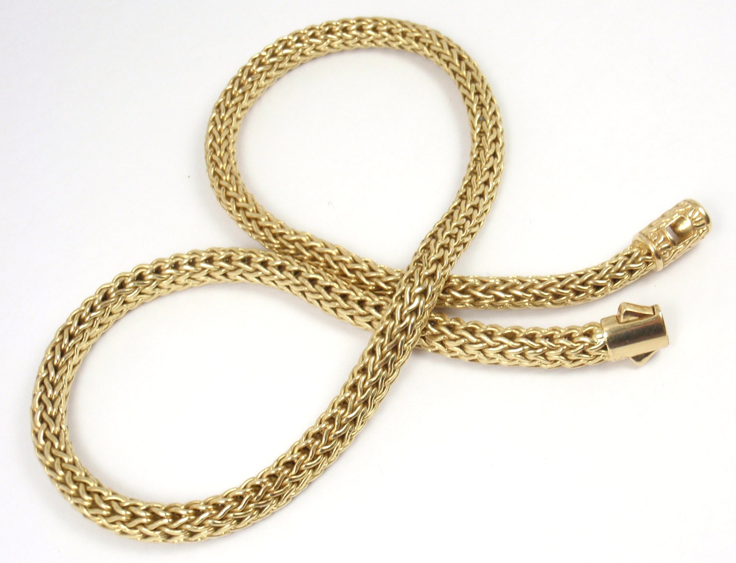 John Hardy Classic Solid 18K Yellow Gold 6mm Wheat Chain - Etsy