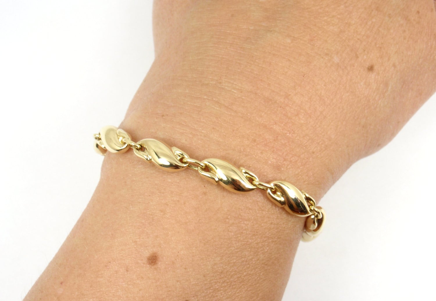 Rare Vintage Tiffany & Co Peretti 18K Gold Seahorse Link Bracelet 