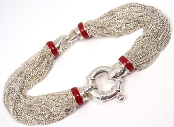 Sterling Silver Red Enamel Lifesaver 