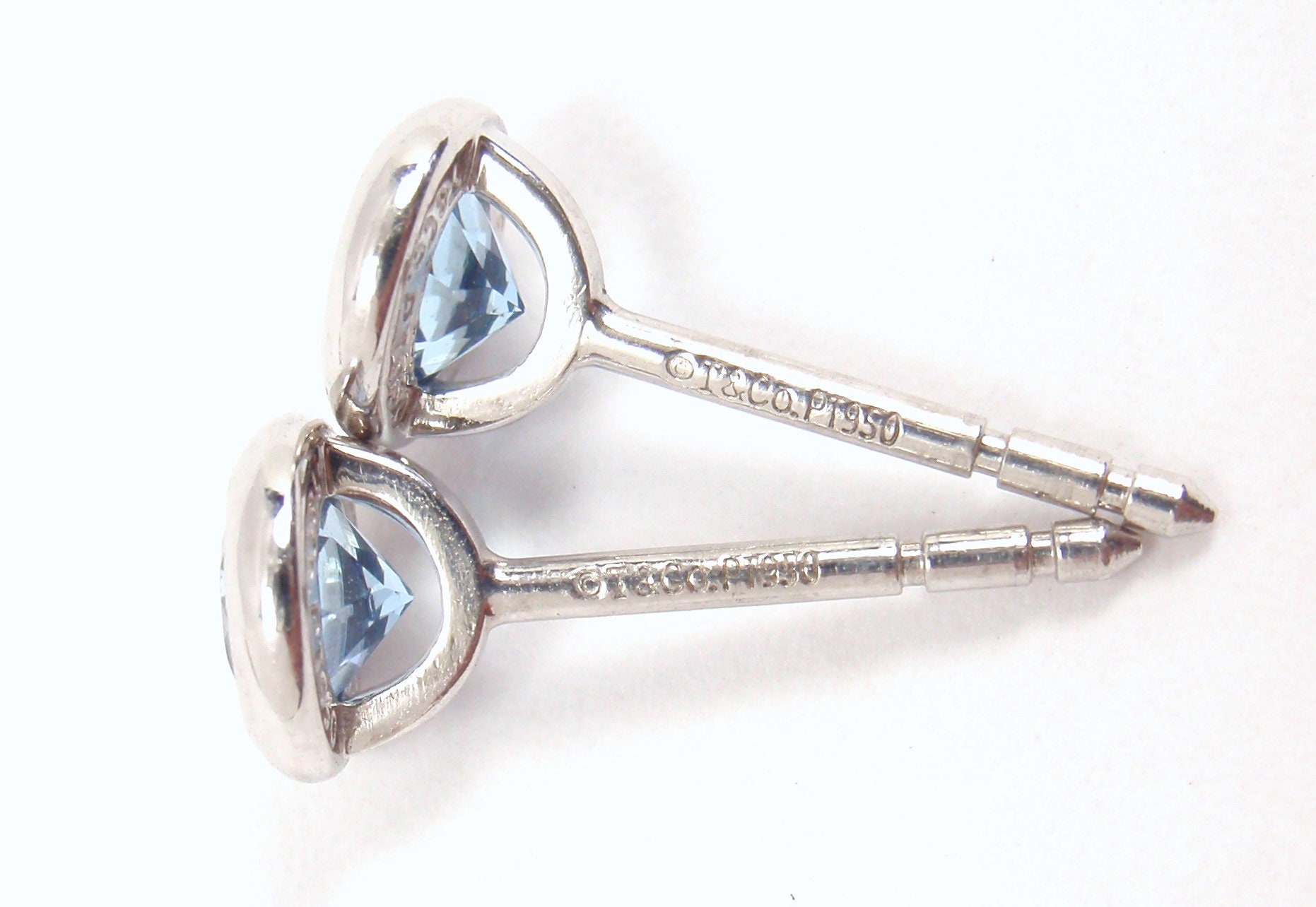 Tiffany & Co Peretti Platinum Color by the Yard Aquamarine Stud