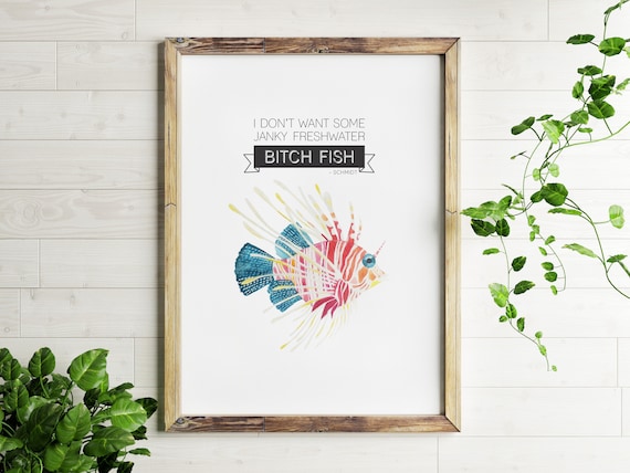 New Girl Schmidt Inspired Lion Fish Watercolor Print | Etsy