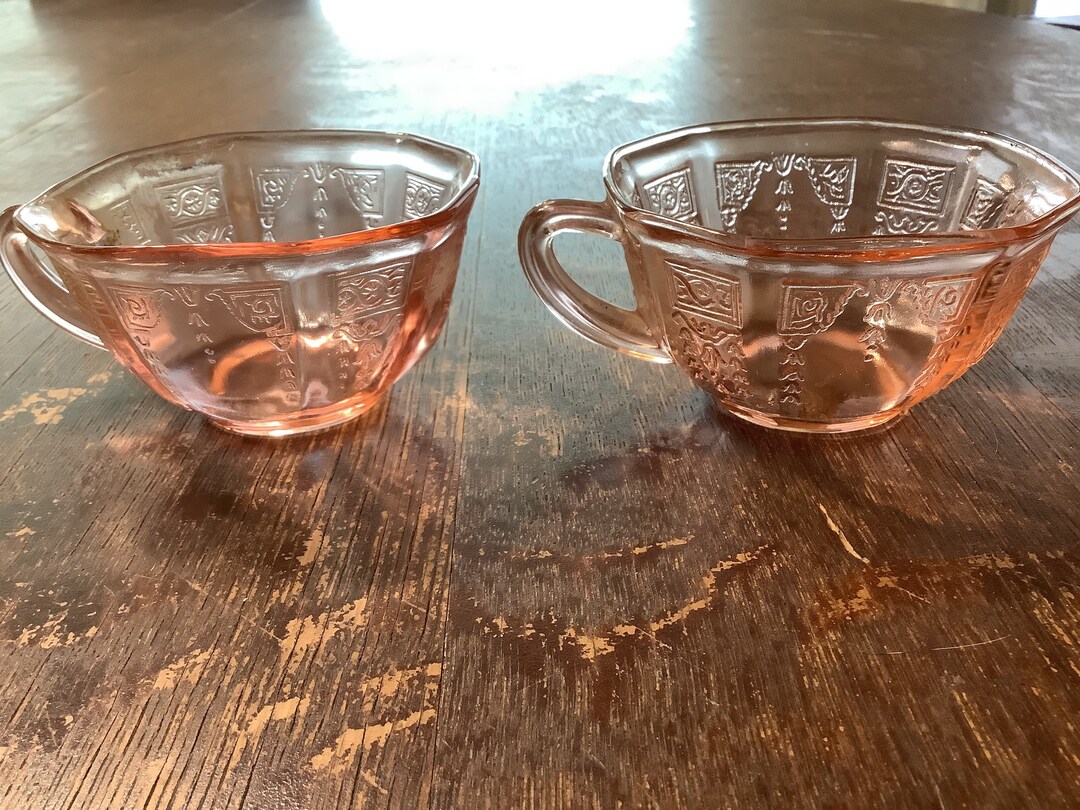 1930s Anchor Hocking Princess Pink Cups Etsy