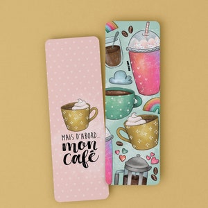 Bookmark - Coffee - But first... my coffee - Bookmark - Reading - Book - Inspirational phrase - Quote
