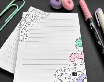 Coloring notepad - Donuts - Donuts - Illustrations - Inspirational phrase - Quote - To color