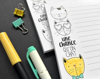 Coloring notepad - A lucky cat - Illustrations - Inspirational phrase - Quote - Coloring