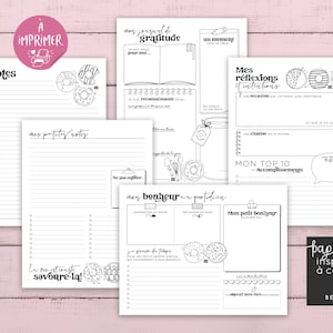 Creative Coloring Stationery Donuts Printable Pages with Illustrations Gratitude Journal Download Inspirational Phrase