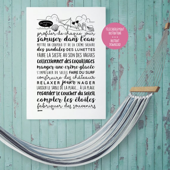 Regles Des Vacances Plage Mer Vacances D Ete Etsy