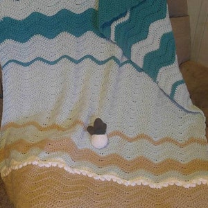 Sea Turtle Crochet Blanket Blanket Pattern Only Beach Ocean Afghan image 4