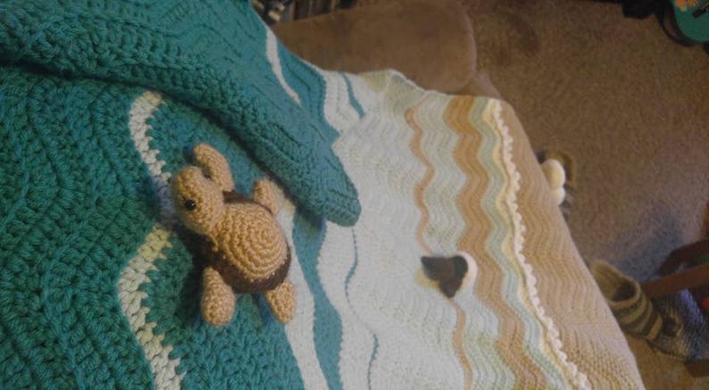 Sea Turtle Crochet Blanket Blanket Pattern Only Beach Ocean Afghan image 2