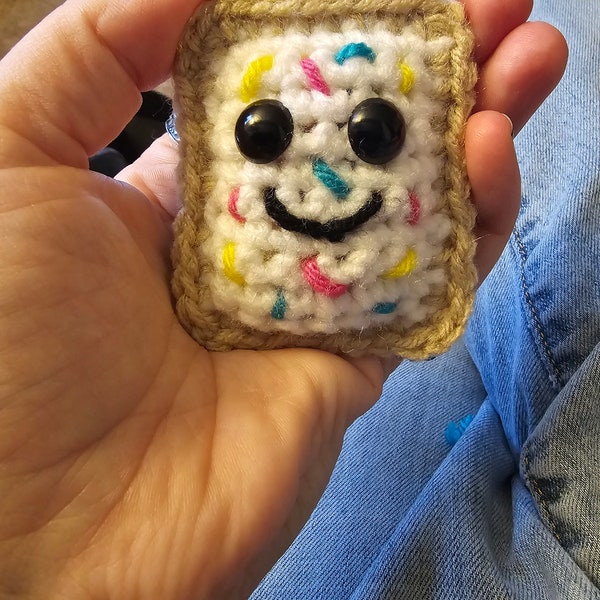 Hand Crochet Poptart Toy Squishie  Amigurami Gift Keychain Best Friend Calm Plushy