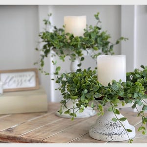 Greenery Farmhouse vine candle ring, farmhouse everyday decoration,  small wreath, 2 sizes available
