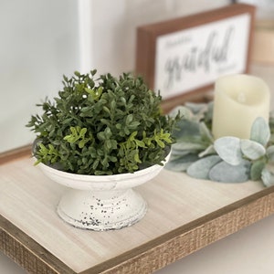 Everyday evergreen boxwood greenery half sphere round farmhouse bowl filler boxwood foliage,Dark green New England boxwood,2 sizes available