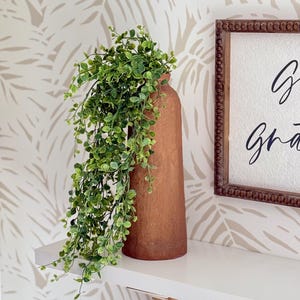 Tallo colgante de estilo rústico, tallos de enredadera verde, tallo colgante de 34 pulgadas, relleno para jarrones, manualidades, decoración del hogar,