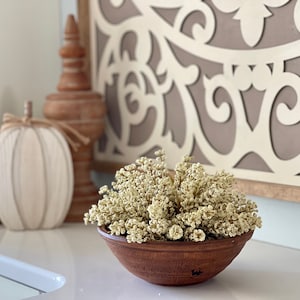Fall neutral cream half sphere, farmhouse bowl filler, display stand decor , fall cream astilbe flower buds, neutral decor, fall foliage