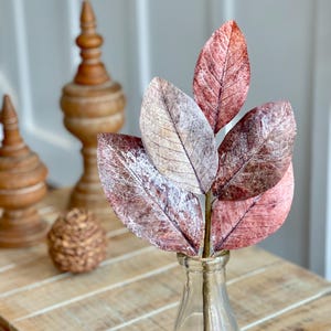 Fall stems, fall decorative stem, container filler, Magnolia leaf stem, 16 inch pick, diy craft supplies