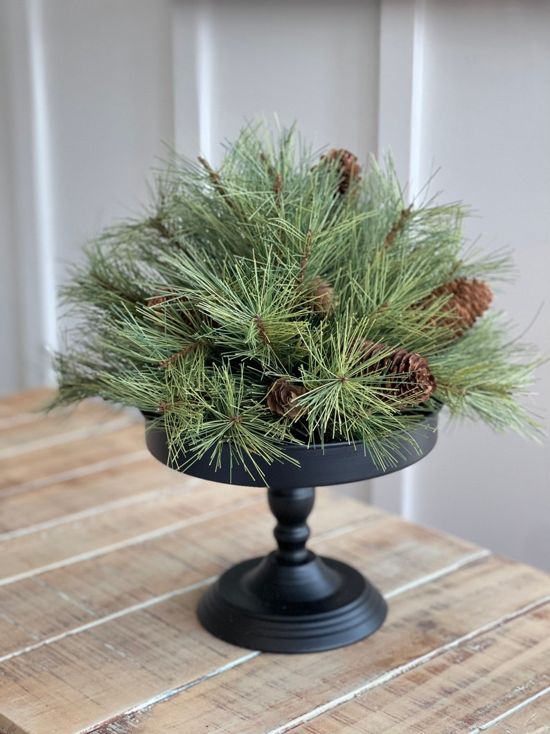 Christmas Farmhouse Bowl Filler Half Spheres Evergreen Large Etsy