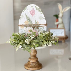 farmhouse candle ring Beautiful melody of spear shaped leaves clusters of cream berries and spires, 10-in outter 3-in inner small wreath image 9