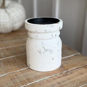 Rustic Chunky Wooden Pillar Candle Holder, Distressed Farmhouse Pedestal Stand, Wood Candle Riser, French Country Everyday Home Decor