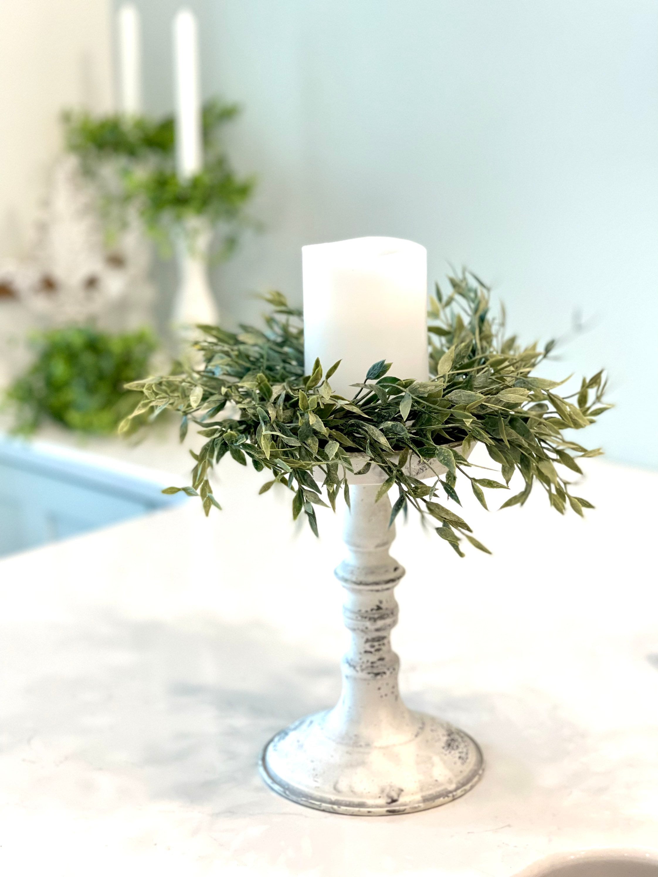 Greenery candle rings sale