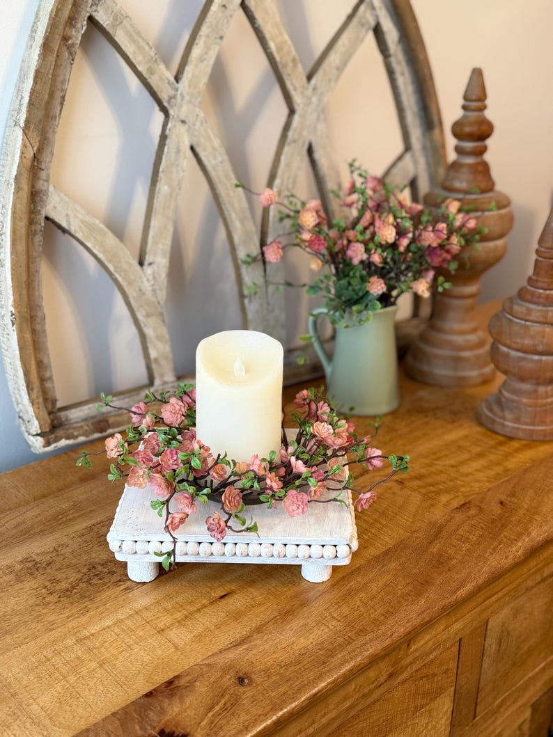 Fairy Blossom Cande Ring | Rustic Cottage Spring/summer Candle ...