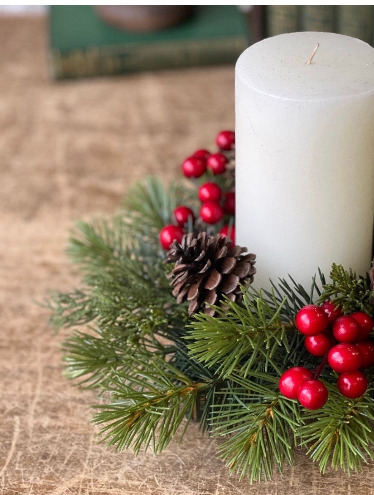 Anillo de vela navideña de estilo rústico, decoración navideña de estilo  rústico, corona pequeña, anillo de vela de 3 pulgadas/10 pulgadas, - Etsy  México, image size:1281x1698